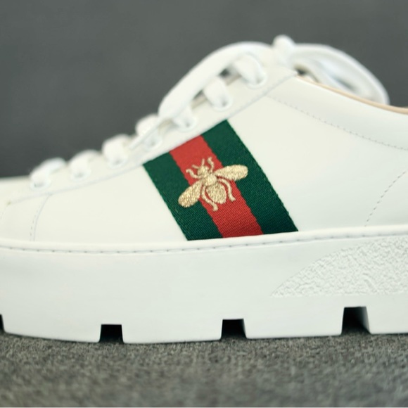 💯 Authentic Gucci Ace Embroidered Platform Sneaker - Picture 10 of 11